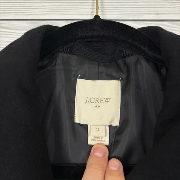 J. Crew Factory Uptown Wool Dress Coat Black Size 12 - Picture 3 of 7